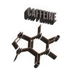 3d render of a molecule caffeine