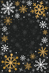 Elegant Christmas snowflakes. Background with copy space. Vector illustration