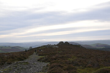 the top of stiperstones in the Shropshire hills