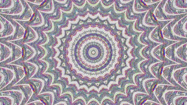 Abstract Kaleidoscope pattern with full colors. Magic mandala. 4k	