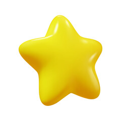 Rotating realistic star, golden icon for games and applications. Isolated award or rating, symbol of review and feedback. Vector in three dimensional 3d style