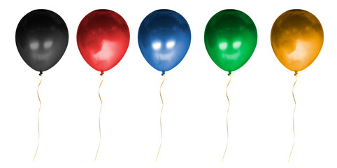 Colorful balloons Isolated on transparent background. Ready for your next celebration theme design