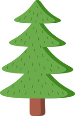 Evergreen Coniferous tree flat icon Christmas outdoor decor