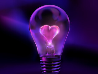 Heart light bulb