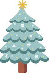 White Christmas tree flat icon Coniferous forest