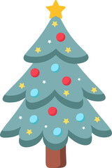 White Christmas tree flat icon Winter decorations