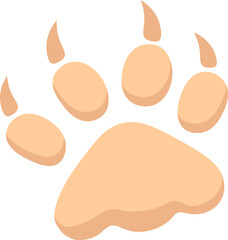 Wolf wild animal footprint flat icon Steps and trails