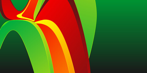 Obraz premium dynamic green orange wave background gradient, abstract creative scratch digital background