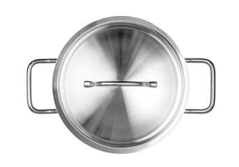top view of cooking pan isolated