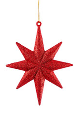 Fototapeta premium Christmas tree red star, holiday ornament decoration