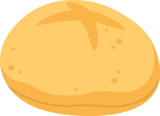 Fragrant round bread flat icon Bakery