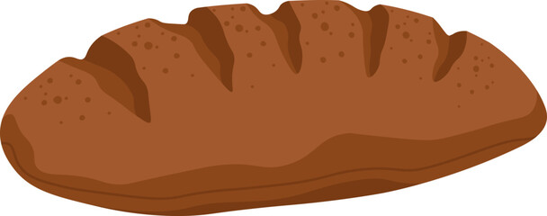 Fragrant black bread flat icon Bakery