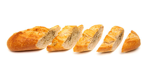 French bread baguette isolated on a white background