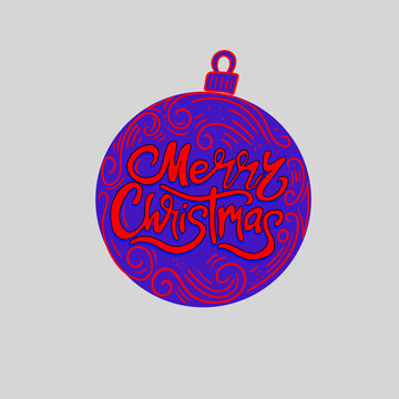 greetings for merry christmas with engraved hand drawn illustration