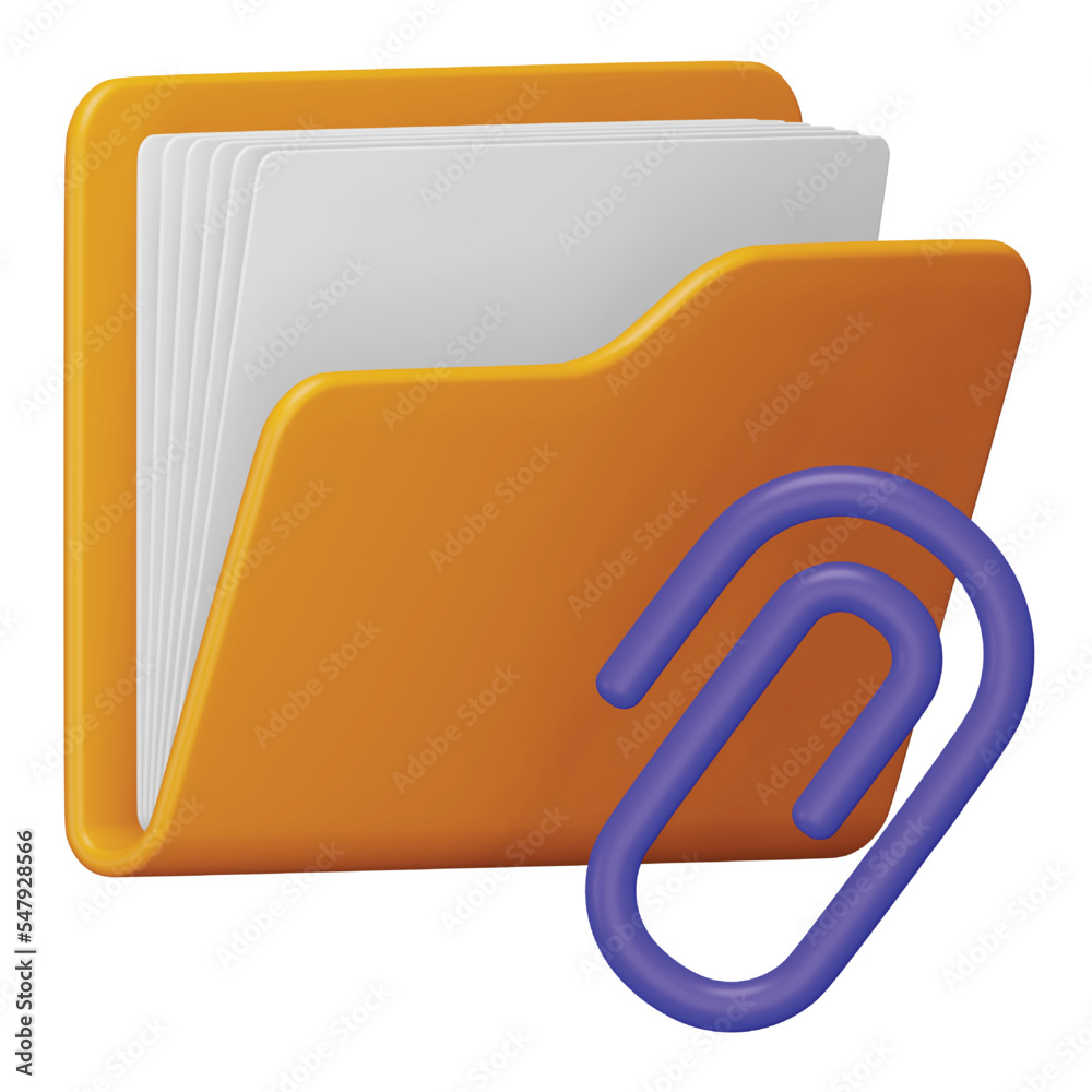 Poster folder attachment 3d rendering isometric icon.