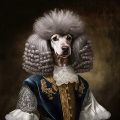 Poodle portrait at the court of Louis XIV