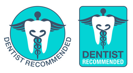 Dentist recommended badge for toothpaste