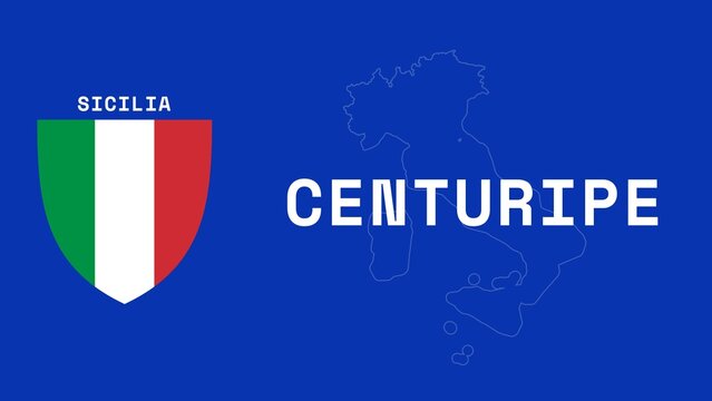 Centuripe: Illustration mit dem Ortsnamen der italienischen Stadt Centuripe in der Region Sicilia