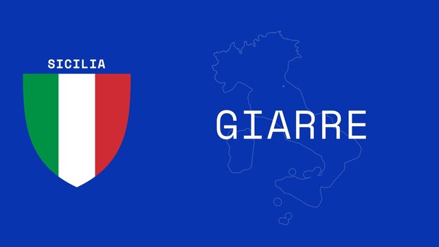 Giarre: Illustration mit dem Ortsnamen der italienischen Stadt Giarre in der Region Sicilia