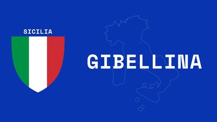 Gibellina: Illustration mit dem Ortsnamen der italienischen Stadt Gibellina in der Region Sicilia © Modern Design & Foto