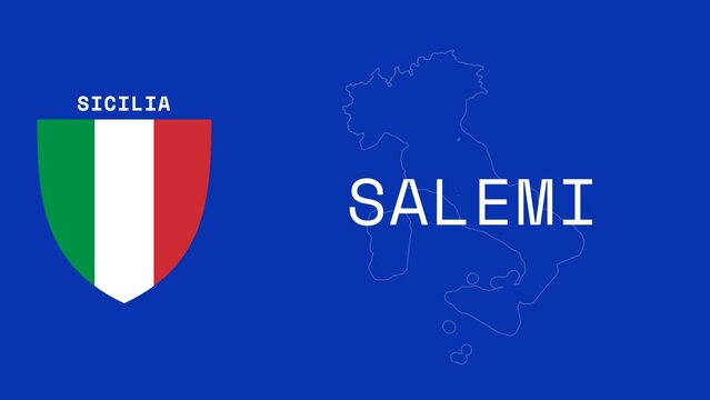 Salemi: Illustration mit dem Ortsnamen der italienischen Stadt Salemi in der Region Sicilia
