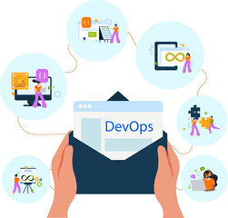 Obraz premium Devops Engineer Flat Concept