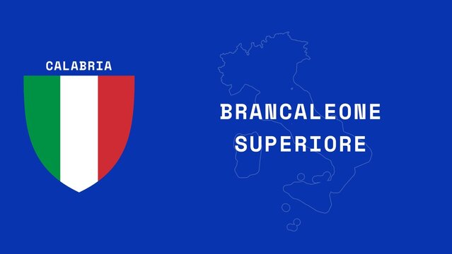 Brancaleone Superiore: Illustration mit dem Ortsnamen der italienischen Stadt Brancaleone Superiore in der Region Calabria