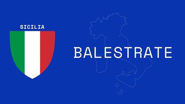 Balestrate: Illustration mit dem Ortsnamen der italienischen Stadt Balestrate in der Region Sicilia