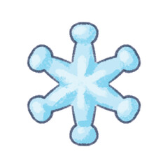 Obraz premium Illustration of a snowflake in pastel colors for the new year and Christmas. Cute illustration in cartoon style isolated on white background