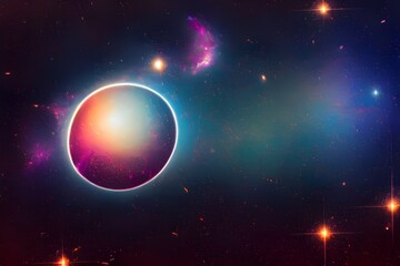 Obraz na płótnie Canvas A giant black hole in space sucks in stars and matter.