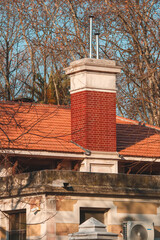 chimney on the roof of a house