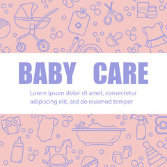 Obraz premium Baby Care Items Stuff Newborn Childhood Motherhood