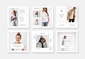 Minimalistic Square Social Media banners For Sellers or Influencers