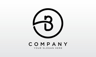 Initial Letter B Logo With Circle Shape. Modern Unique Creative B Logo Design Vector Template.