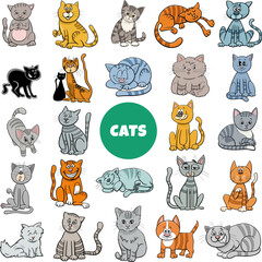 cartoon cats and kittens characters big set