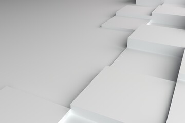 grey  business background with squares,  image with shadow for technology, 3D rendering