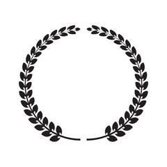 Laurel wreath icon. Emblem from laurel branches isolated on white background. Vector illustration