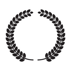 Laurel wreath icon. Emblem from laurel branches isolated on white background. Vector illustration