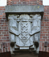 Amsterdam Turnerstraat Street Sculpted Stone Tablet with the Amsterdam Coat of Arms, Netherlands