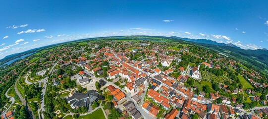 Murnau am Staffelsee im bayerischen Oberland im Luftbild