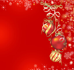 Elegant glittering Christmas background with baubles and place for text