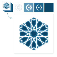 Different layers for paper cutting. Template Islamic pattern for laser cutting or paper cut. Vector illustration.