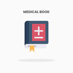 Fototapeta premium Medical Book icon flat. Vector illustration on white background. Can used for web, app, digital product, presentation, UI and many more.