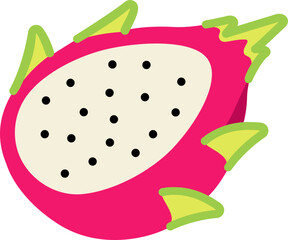 Dragon fruit half cut colorful style