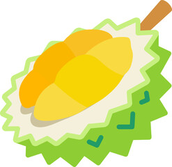 Durian half cut colorful style