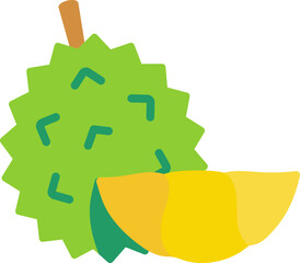 Durian with peeled colorful style