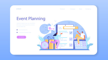 Event managemer web banner or landing page. Entertainment specialist