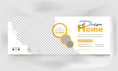 Real estate social media facebook cover web banner template