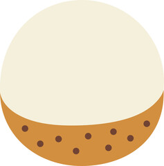 Longan half peeled colorful style