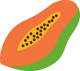 Papaya half cut colorful style